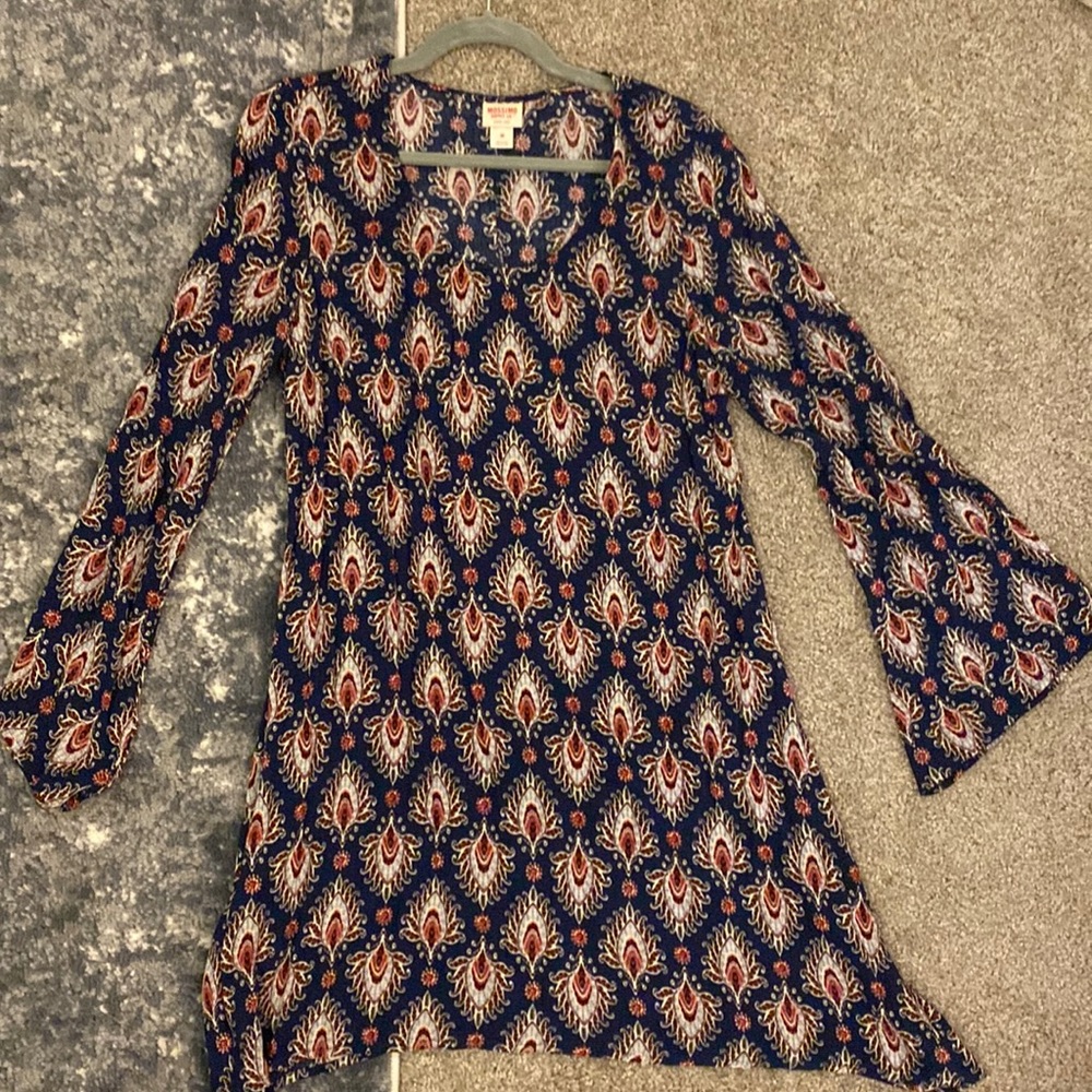 Fun printed long sleeve dress